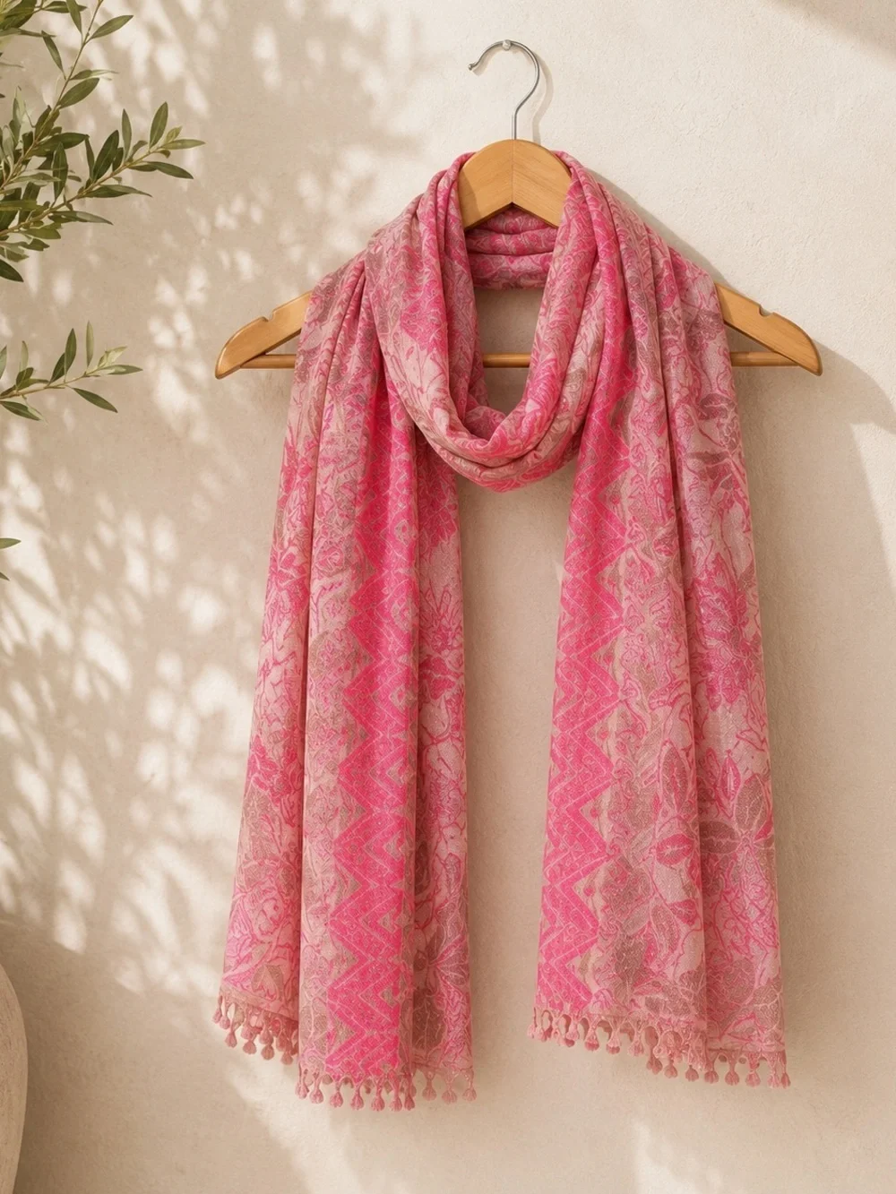 Lilly Pulitzer Pink Paisley Tassel Scarf